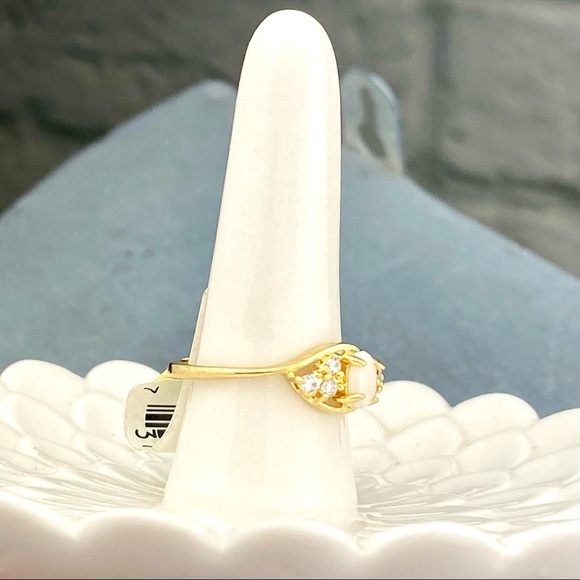 2 for $30 🌸 Boutique Opal White Rhinestone Evil Eye Fashion Ring 8 - Picture 2 of 3